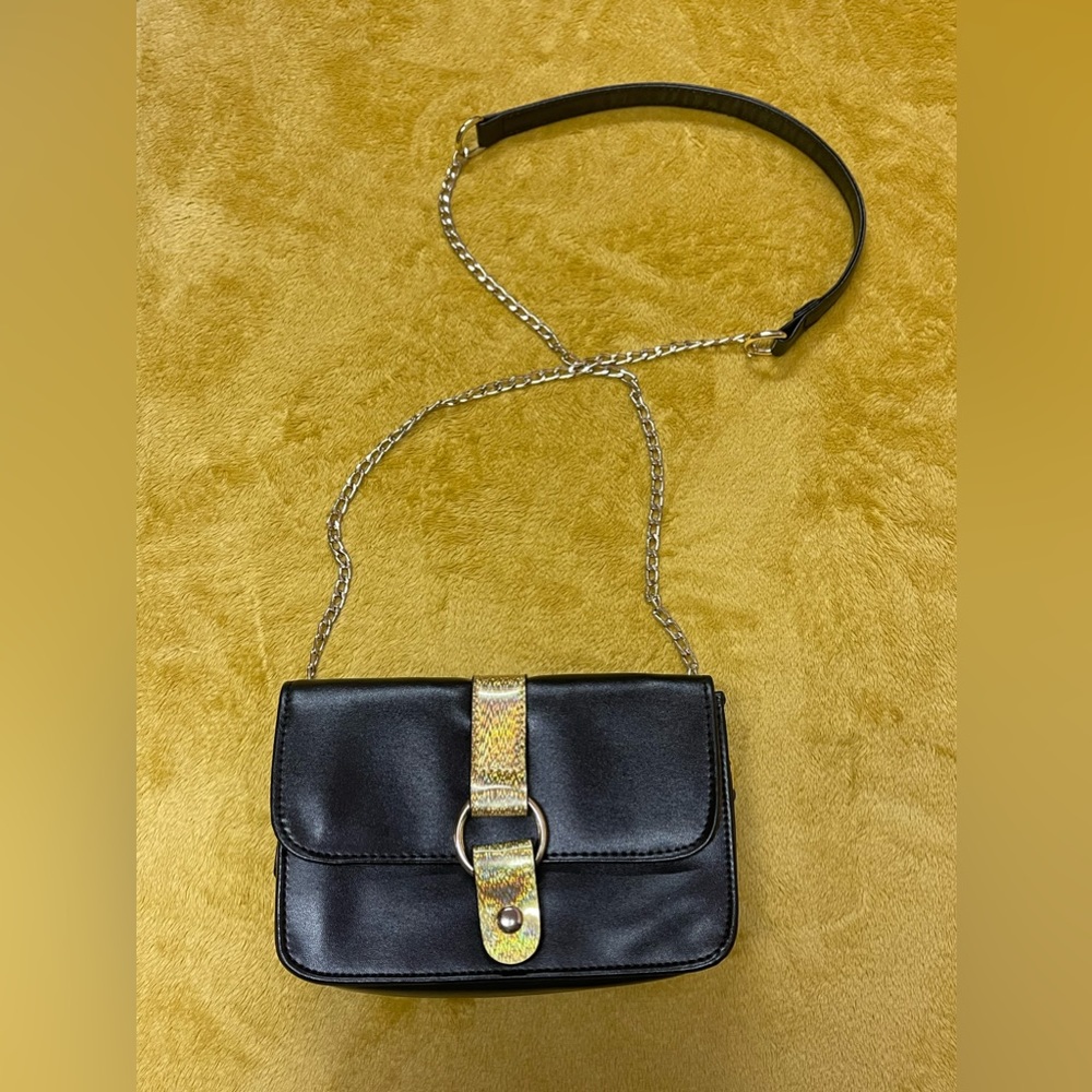 Black satchel bag